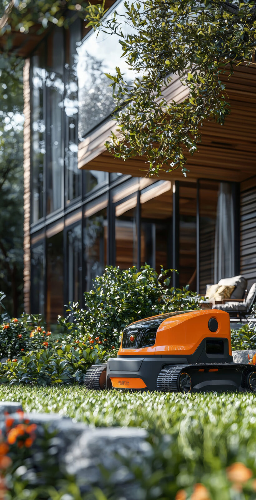 eA pruning robot trimming a shrub in the garden of a beautiful house. Realistic. Maximum quality and detail --ar 9:16 --quality 2 --style raw --stylize 300 --v 6.1 Job ID: d89557f1-25d7-4ce4-ab41-229e14c3222b